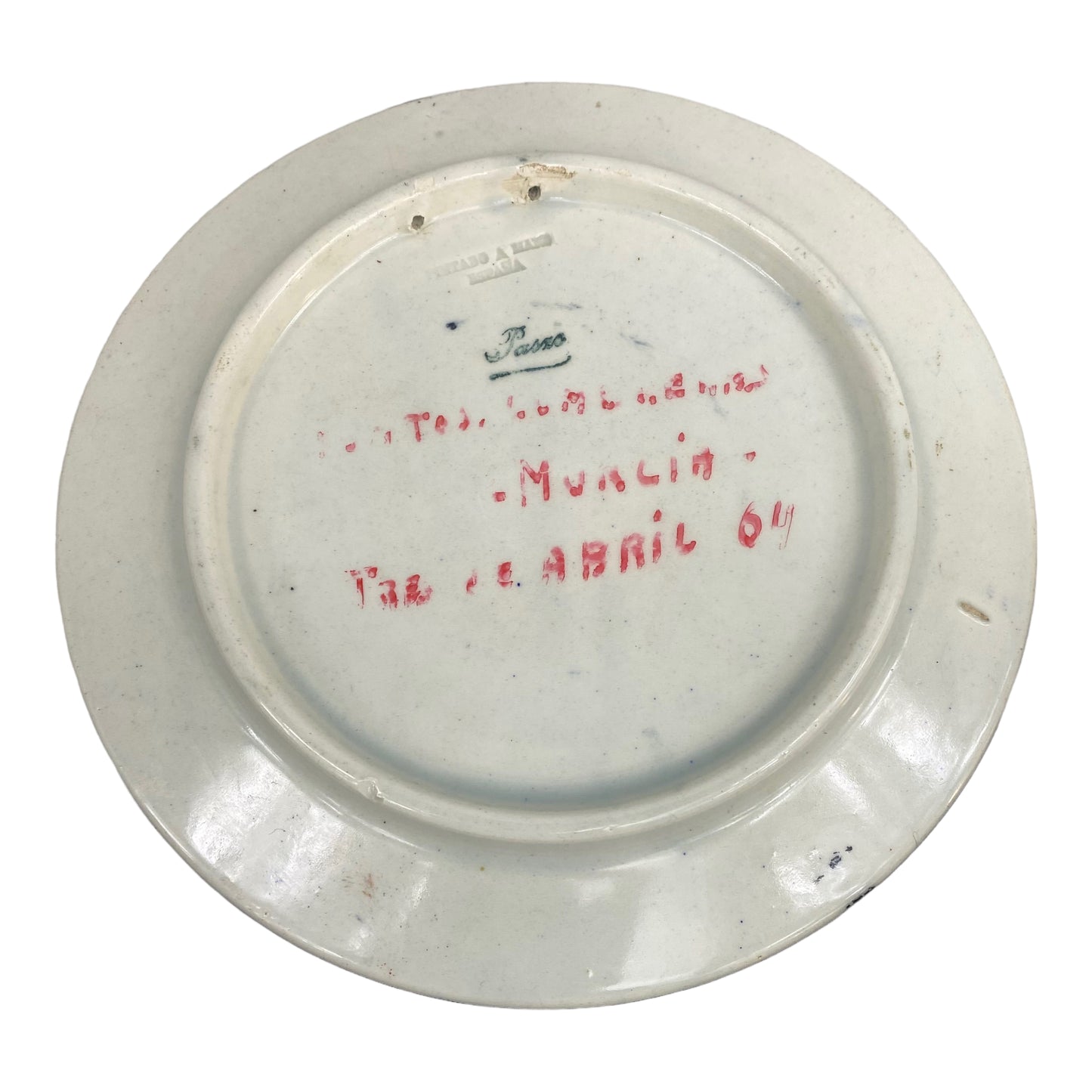 Plato Passeo 1964 Pintado a mano