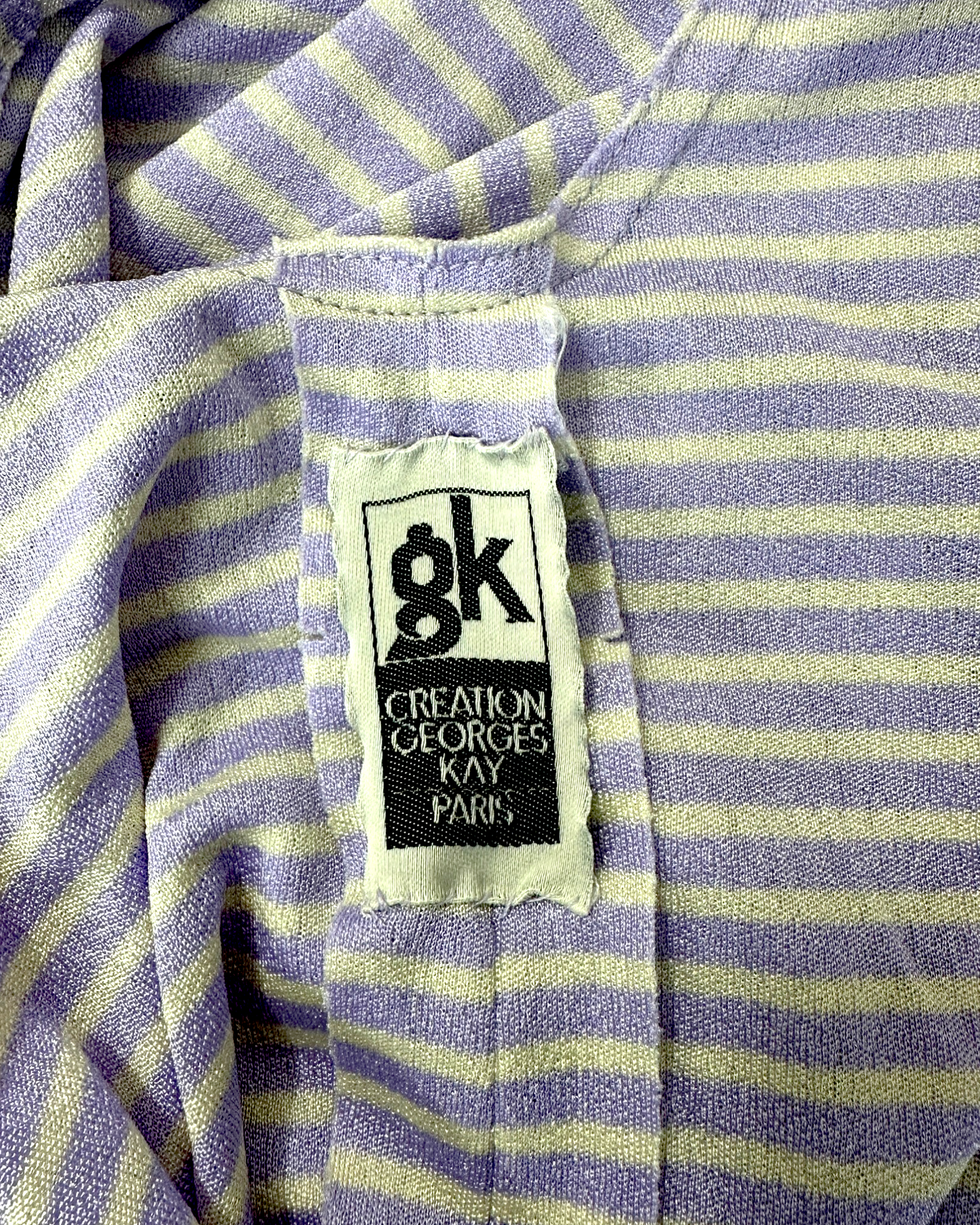 Paris Bonheur Selection - Georges Kay Paris - Long Lilac Striped Gradient Dress - 1970s - Made in France