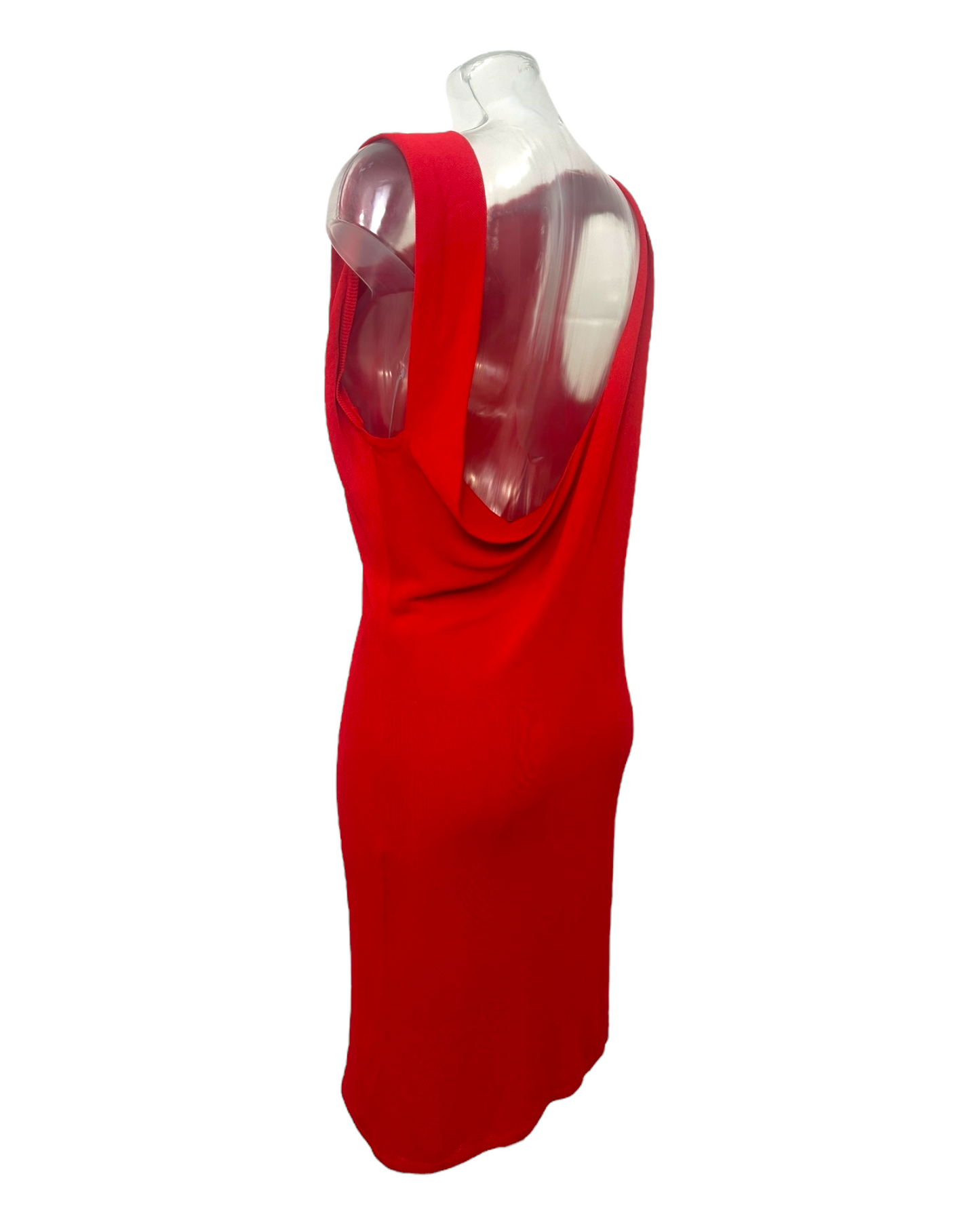 Gianni Versace – Robe rouge drapée dos nu – Made in Italy