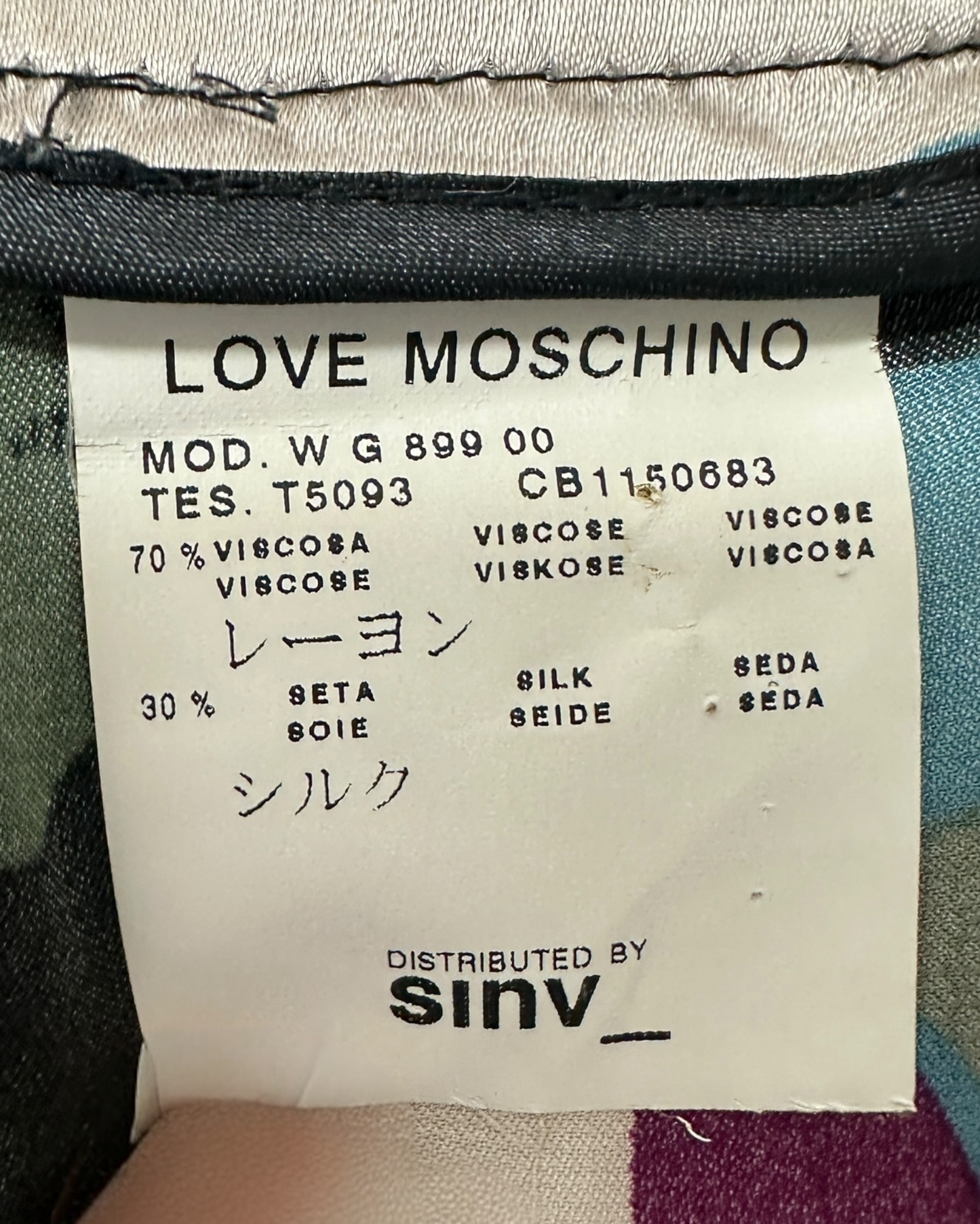 Love Moschino – Jupe Imprimée en Soie & Viscose – Fleurs Pop Multicolores – 2000s