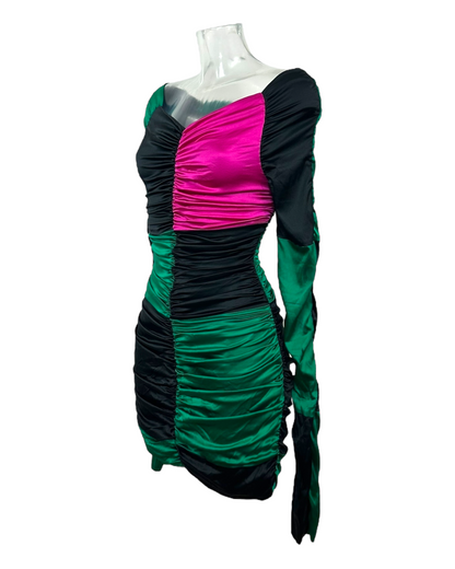 Angelo Tarlazzi - Robe Drapée à Manche Longue - Soie - Made in France