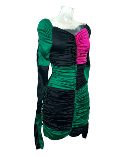 Angelo Tarlazzi - Robe Drapée à Manche Longue - Soie - Made in France