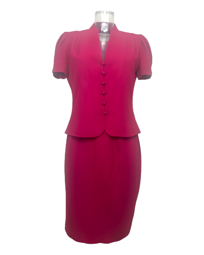 Christian-Dior – Tailleur Ajusté – Rose Fuchsia – Made in France – Années 1990 | Paris Bonheur