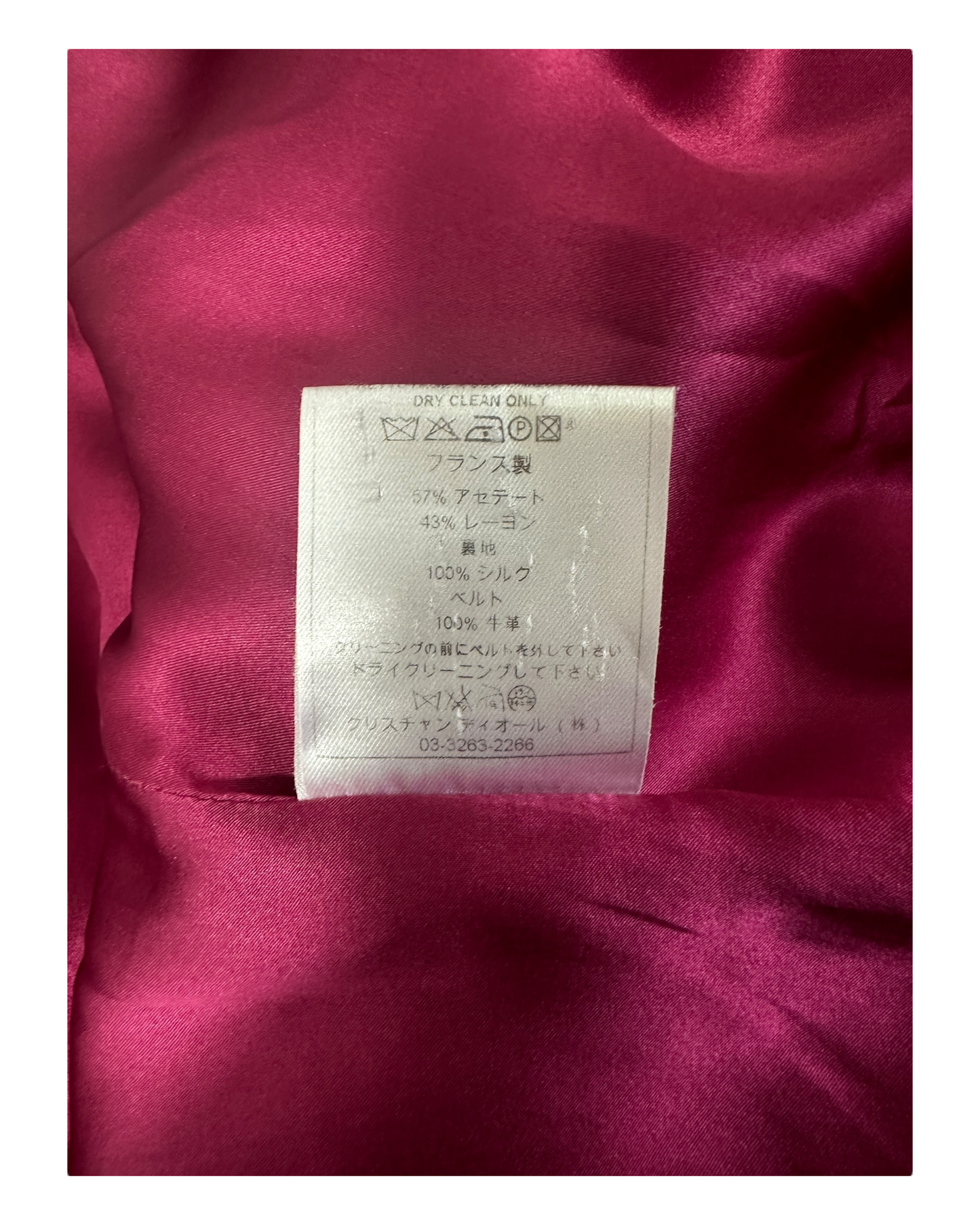 Christian Dior - Tailleur Jupe - Rose Fushia – Boutons Recouverts – Silhouette Architecturée – Made in France