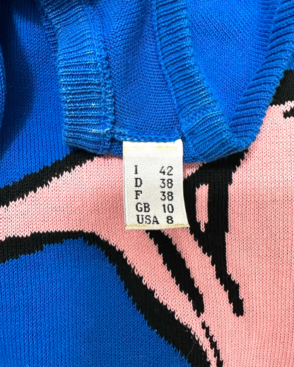 Boutique Moschino – Robe longue en maille imprimé poissons – Made in Italy