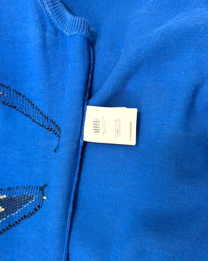 Boutique Moschino – Robe longue en maille imprimé poissons – Made in Italy