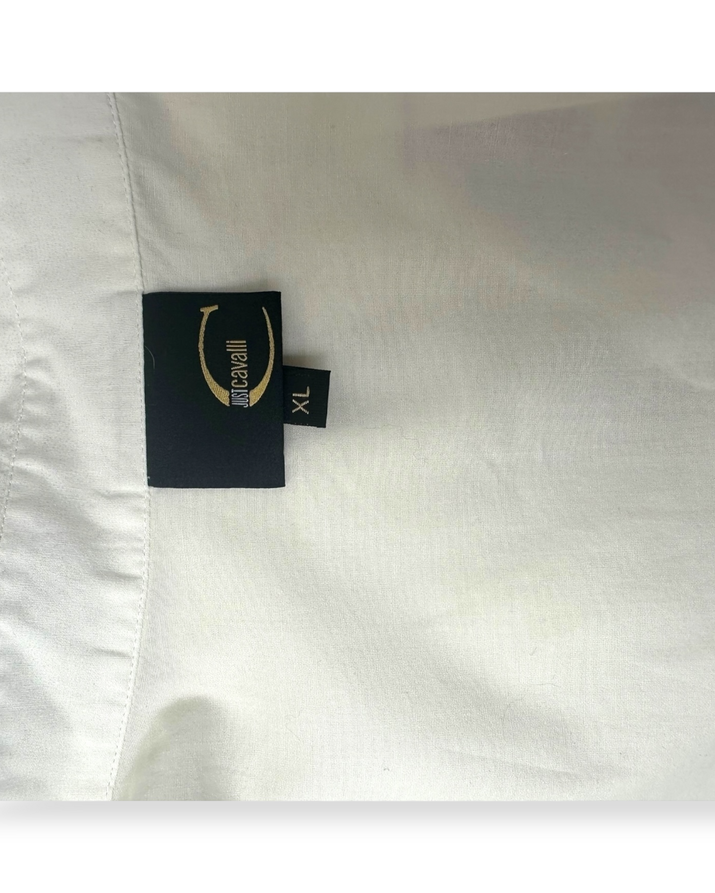 Just Cavalli – Chemise Blanche Cintrée – Patch Brodé – Made in Italy