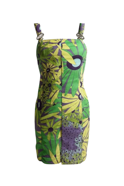 Robe Versace Jeans Couture imprimé floral années 2000 – Bretelles VJC