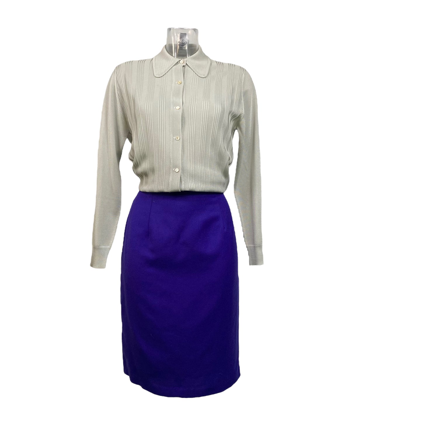 Vintage Purple Wool Sheath Skirt