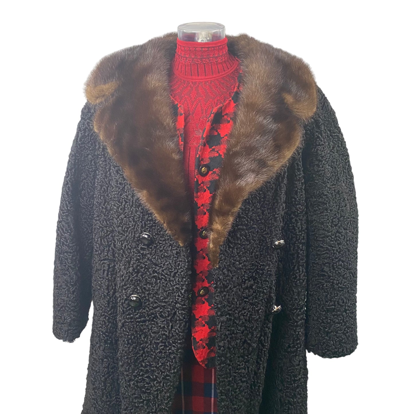 Vintage Fur Double Breasted Coat