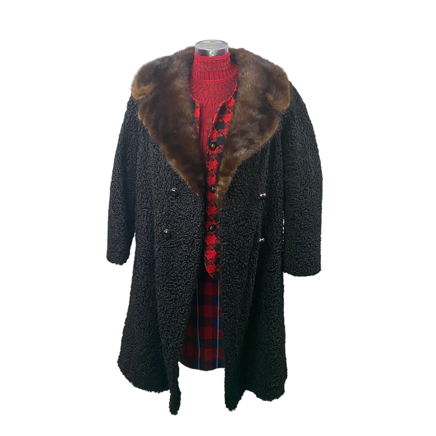 Vintage Fur Double Breasted Coat