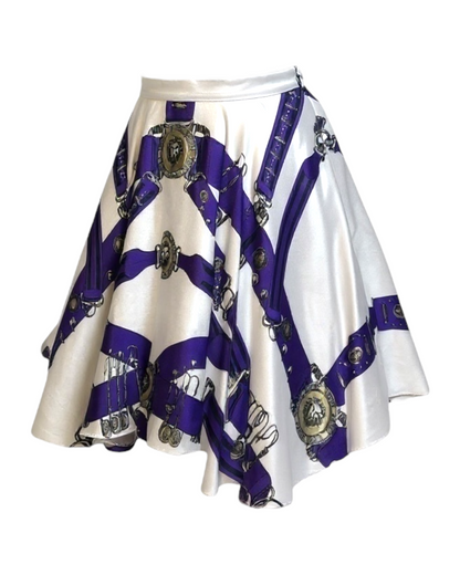 Versus Versace – Jupe Trapèze – Héritage Belt – Soie Jupon Tulle - Made in Italy