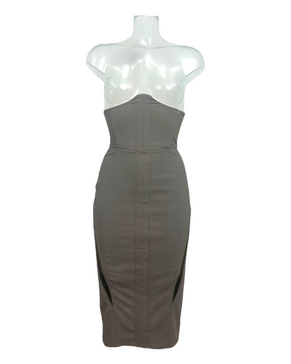 elisabetta-franchi – jupe – bustier – sculptante – Color Gris – Made in France – 2010's | Paris Bonheur