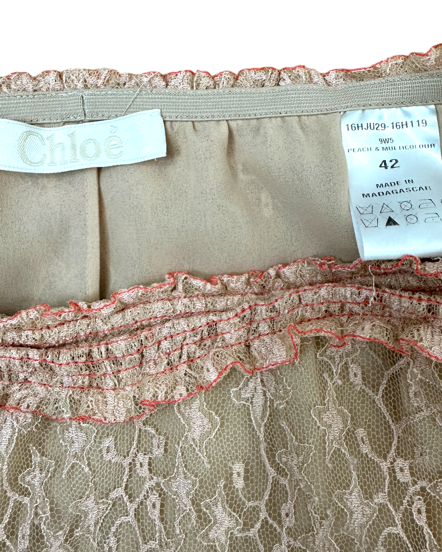 Chloé – Jupon Long Asymétrique – Dentelle & Volants  – Automne/Hiver 2016