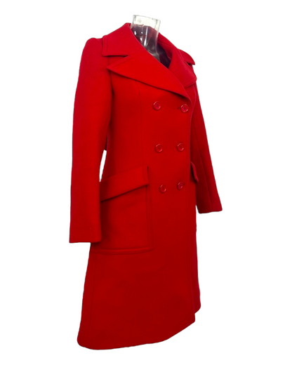 Gaston Jaunet – Manteau Rouge Double Boutonnage – Laine Française – Made in France
