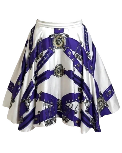 Versus Versace – Jupe Trapèze – Héritage Belt – Soie Jupon Tulle - Made in Italy