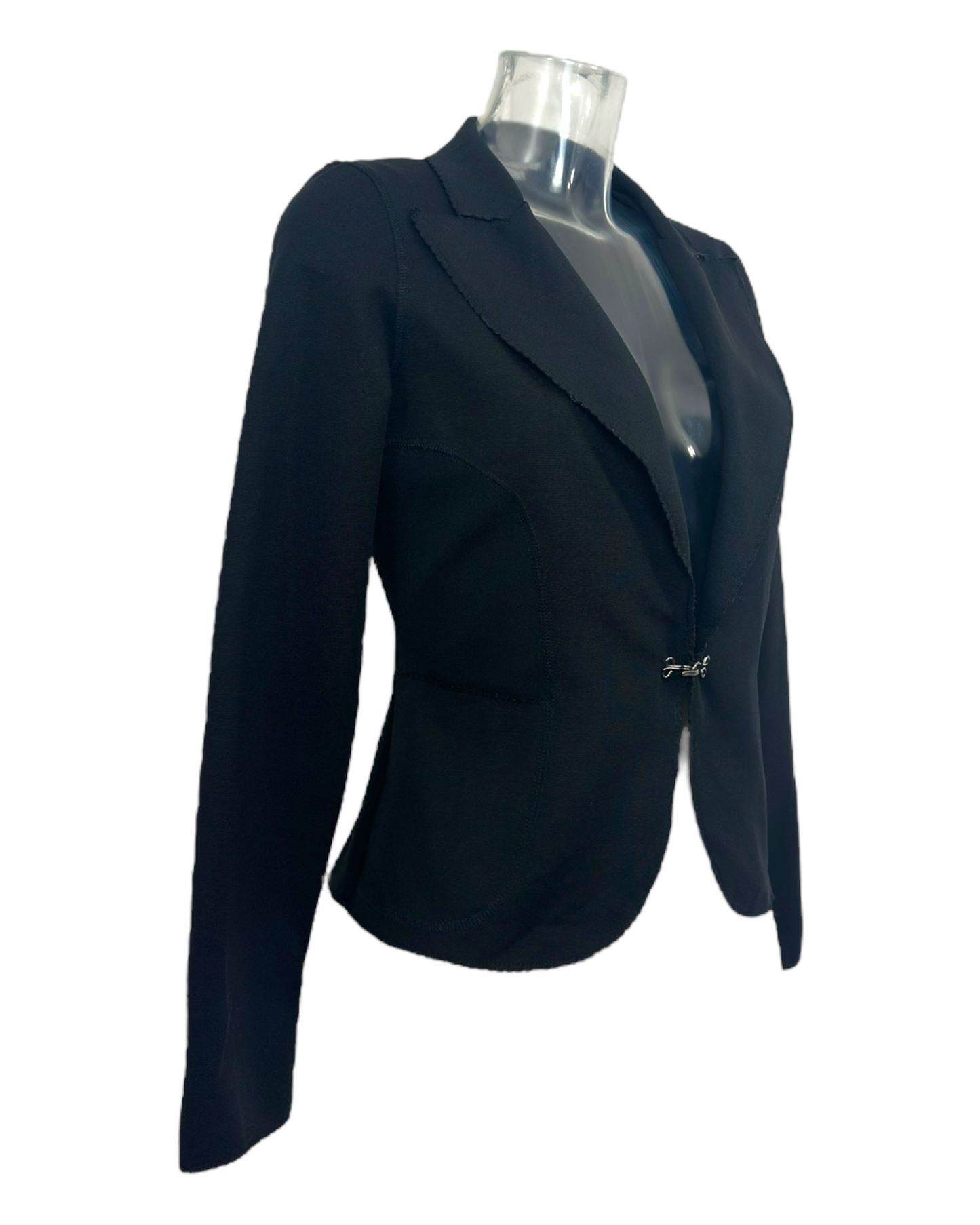 Max&Co. Tricot– Veste Cintrée en Tissu Stretch Noire – Made in Italy