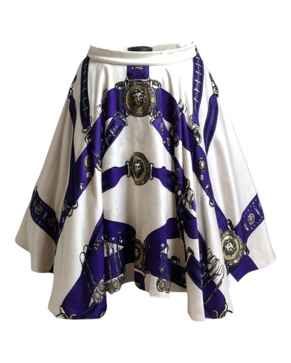 Versus Versace – Jupe Trapèze – Héritage Belt – Soie Jupon Tulle - Made in Italy