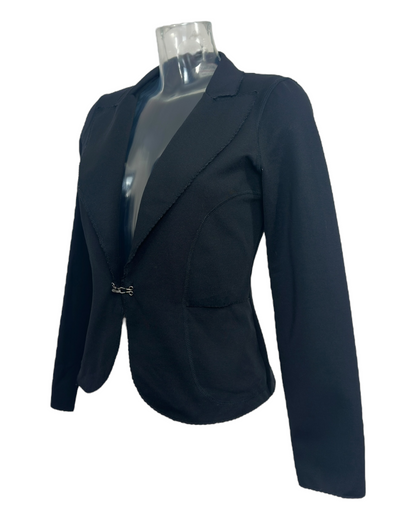 Max&Co. Tricot– Veste Cintrée en Tissu Stretch Noire – Made in Italy