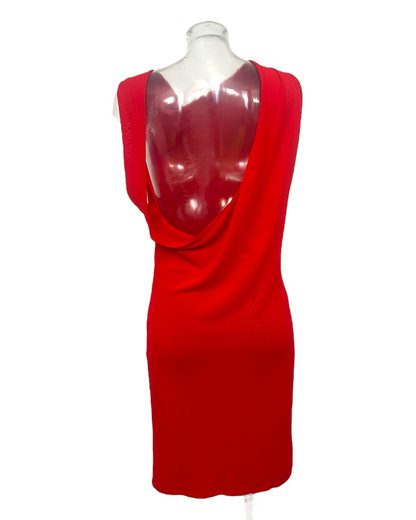 Gianni Versace – Robe rouge drapée dos nu – Made in Italy
