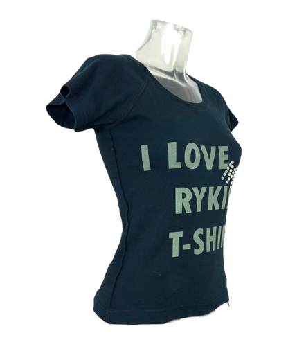 Sonia Rykiel Paris – T-shirt “I Love Rykiel” – Coton Noir – Strass Cristal – Made in Portugal