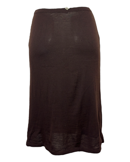 Hervé Léger – Jupe en Maille Vintage Marron à Motif Graphique– Made in France