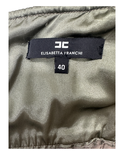 Elisabetta Franchi – Jupe Bustier Sculptante – Mesh Graphique  – Made in Italy