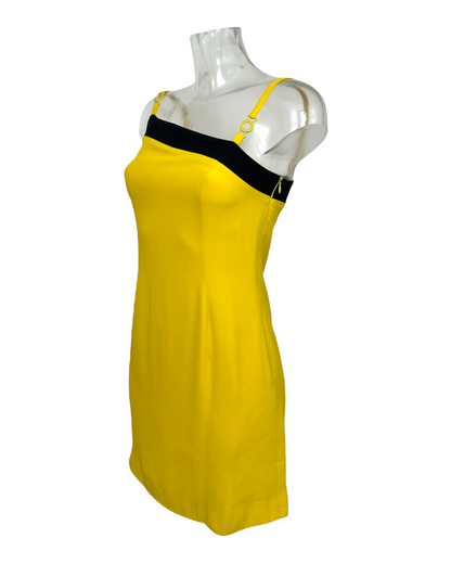 Versus Gianni Versace – Robe jaune haut asymétrique– Made in Italy