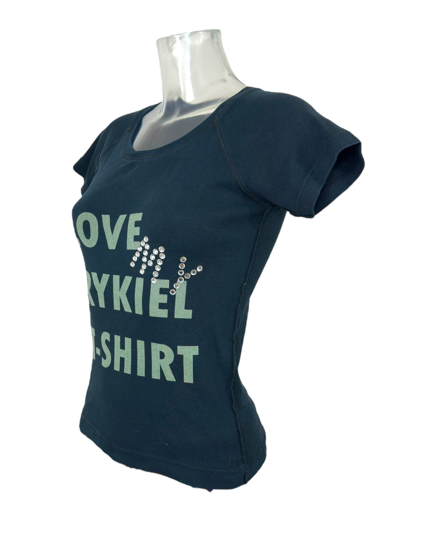 Sonia Rykiel Paris – T-shirt “I Love Rykiel” – Coton Noir – Strass Cristal – Made in Portugal