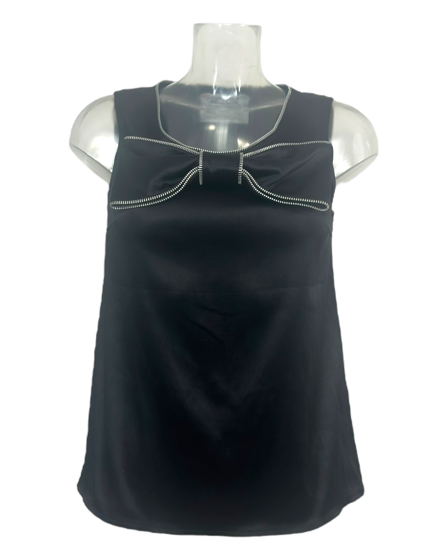 C/DC by Castelbajac – Haut noir à nœud zip – Circa 2000 | Sélection Paris Bonheur