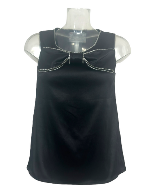 C/DC by Castelbajac – Haut noir à nœud zip – Circa 2000 | Sélection Paris Bonheur