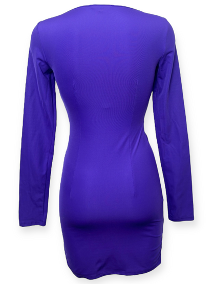 Patrizia Pepe – Robe Cut-Out Drapée – Violet électrique – Années 2010 – Made in Italy