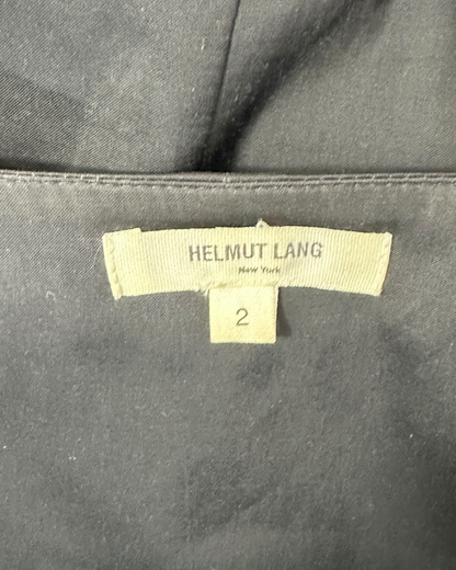 Helmut Lang – Veste Asymétrique Drapée – Cupro & Coton Noir – Années 2000