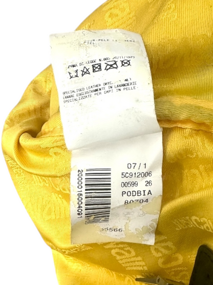 Just Cavalli – Sac Bowling – Cuir Noir & Métal Doré – Made in Italy