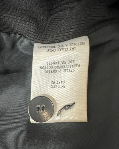 Helmut Lang – Veste Asymétrique Drapée – Cupro & Coton Noir – Années 2000