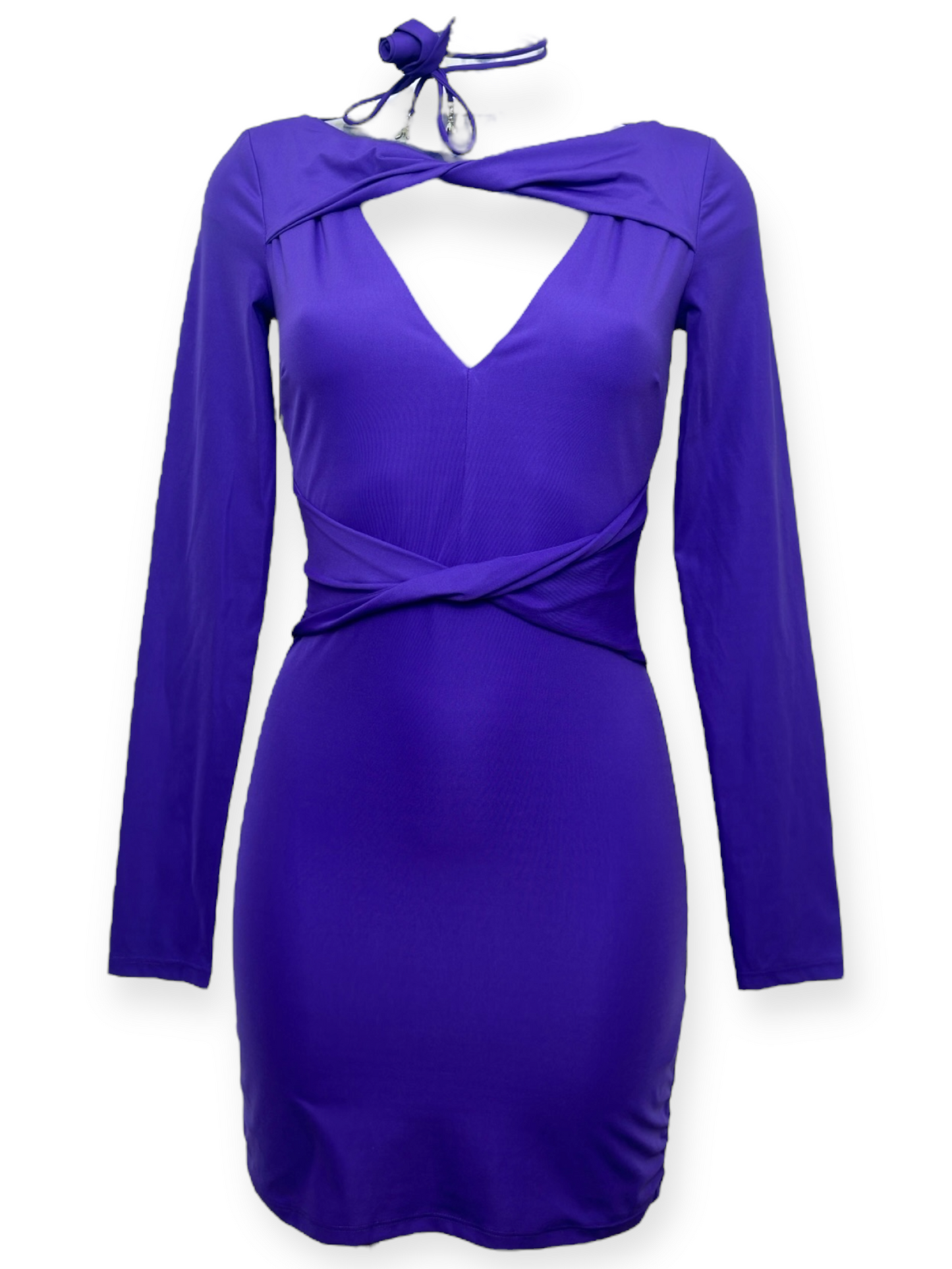 Patrizia Pepe – Robe Cut-Out Drapée – Violet électrique – Années 2010 – Made in Italy