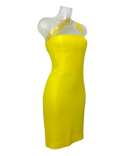 DSQUARED2 - Robe Asymétrique One-Shoulder - Jaune Citron - Made in Italy