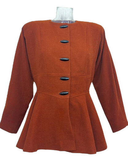 Emmanuelle Khanh Paris – Veste Cintrée Basque en Pure Laine Vierge – Made in France – Circa 1980s| Paris Bonheur