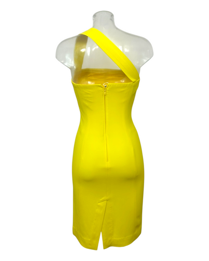 DSQUARED2 - Robe Asymétrique One-Shoulder - Jaune Citron - Made in Italy