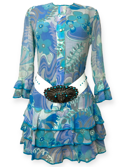 Sélection Paris Bonheur – Robe Psychédélique Volants – Années 70