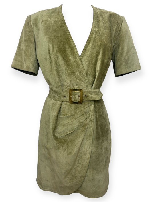 Sélection Paris Bonheur – Robe Drapée en Daim Kaki – Y2K - Probable Fabrication Française