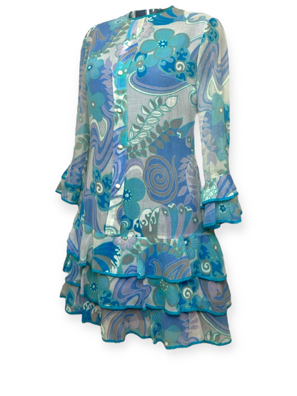 Sélection Paris Bonheur – Robe Psychédélique Volants – Années 70