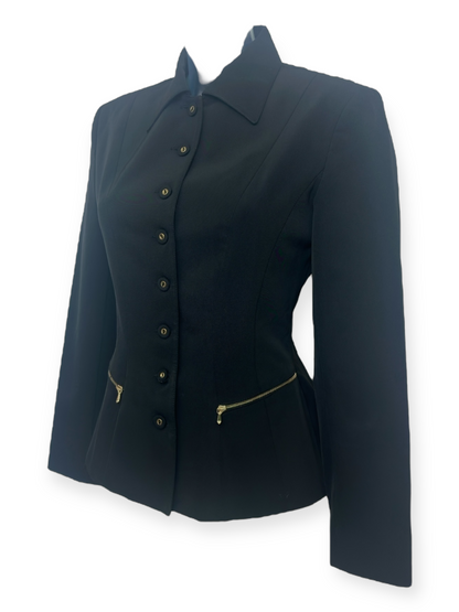 Veste cintrée noire  - Y2K – Boutons dorés - Infinitif -Made in France