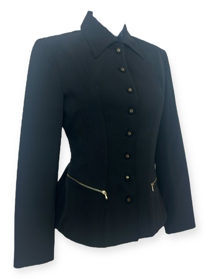 Veste cintrée noire  - Y2K – Boutons dorés - Infinitif -Made in France