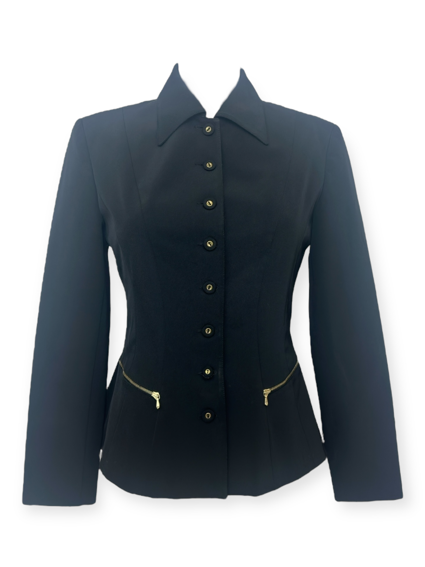 Veste cintrée noire  - Y2K – Boutons dorés - Infinitif -Made in France