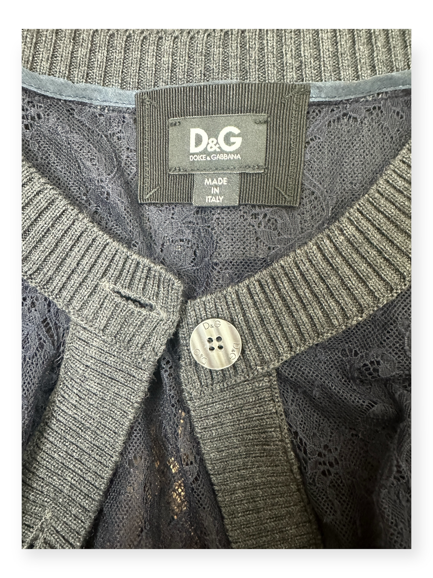 Dolce & Gabbana – Cardigan Dentelle Noire & Maille – Made in Italy