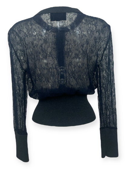 Dolce & Gabbana – Cardigan Dentelle Noire & Maille – Made in Italy