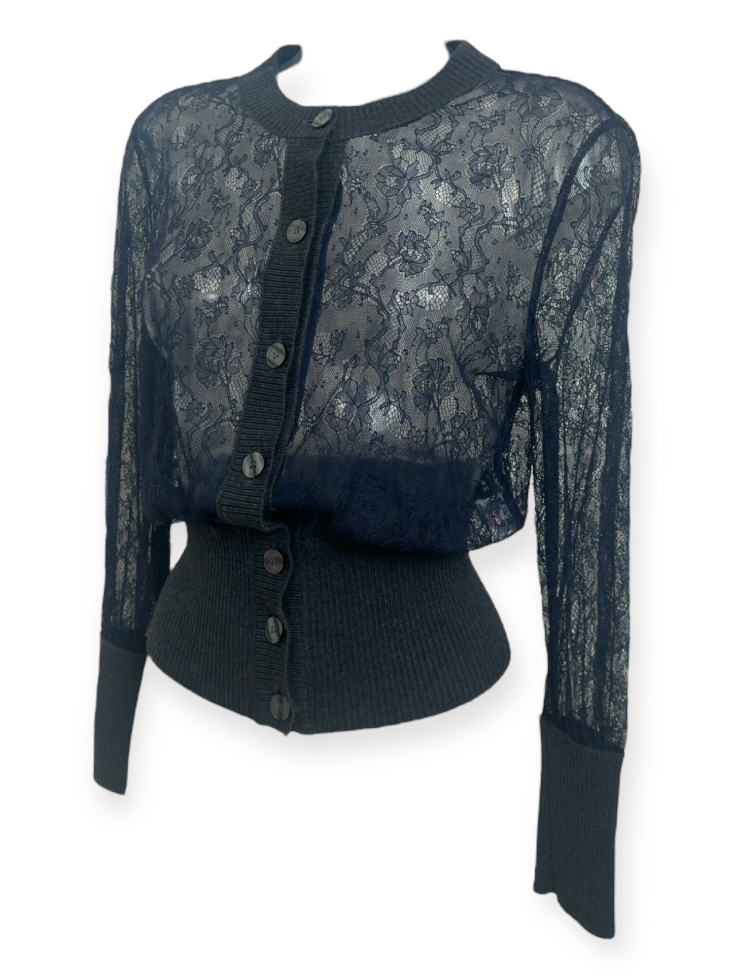 Dolce & Gabbana – Cardigan Dentelle Noire & Maille – Made in Italy