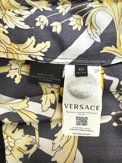 Versace – Jupe Plissée en Soie – Baroque Iconique – Made in Italy
