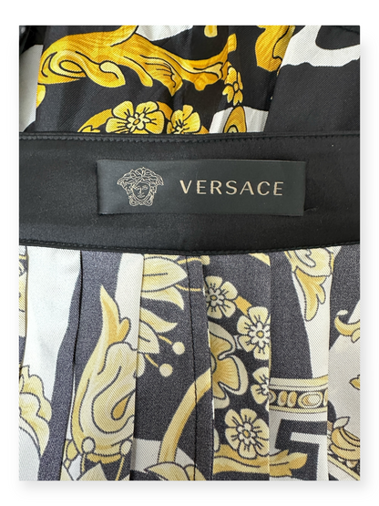 Versace – Jupe Plissée en Soie – Baroque Iconique – Made in Italy
